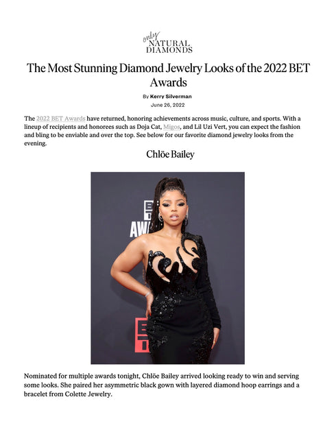 Only Natural Diamonds (Chloe Bailey / BET Awards) 6.27.22 – Colette Jewelry